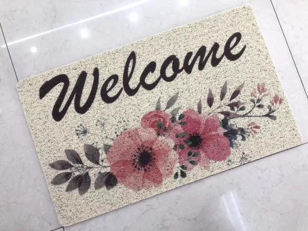 Anti-slip plastic pvc printed door mat