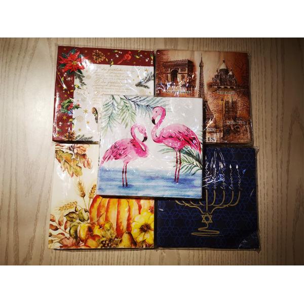 Устранимая ретро напечатанная древесина бумажных салфеток 18gsm идилличная