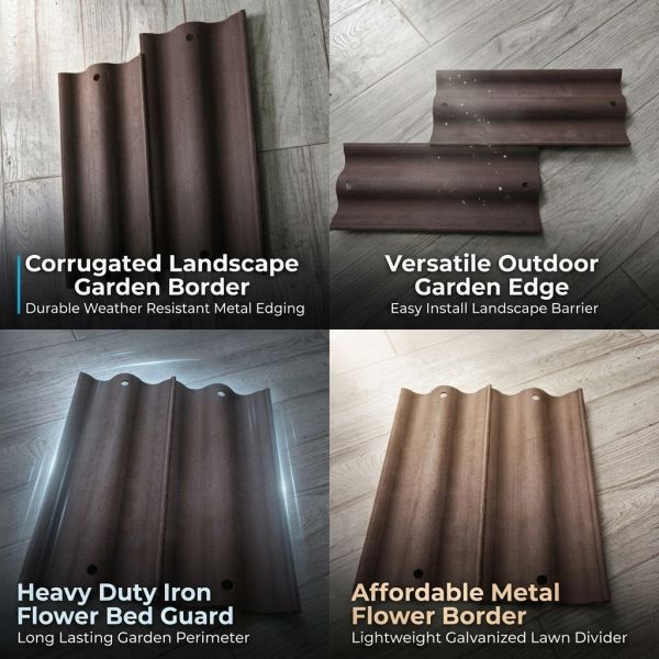 2.5 Pounds Corrugated Garden Lawn  Edging 0.5Mm 10 Feet Iron Garden Edging