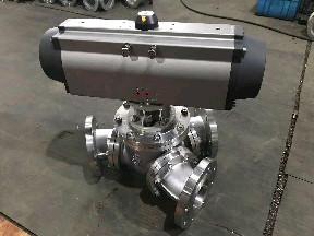 aero2 pneumatic actuator air control  three way Y type ball valve
