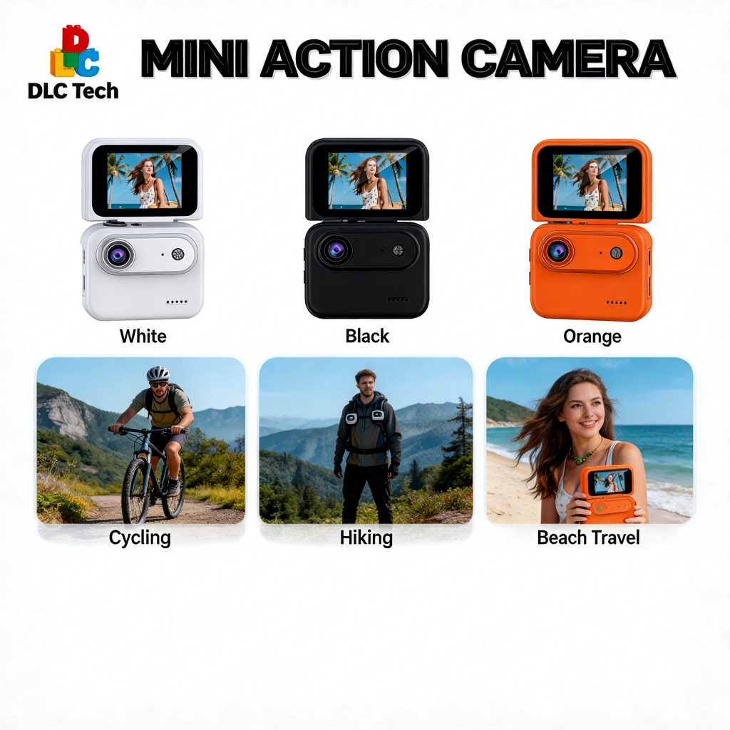 1080P HD Action Camera Flip Screen 143 Wide Angle Lens WiFi Stabilization 30m Waterproof MicroSD Biking Adventures Vlogging