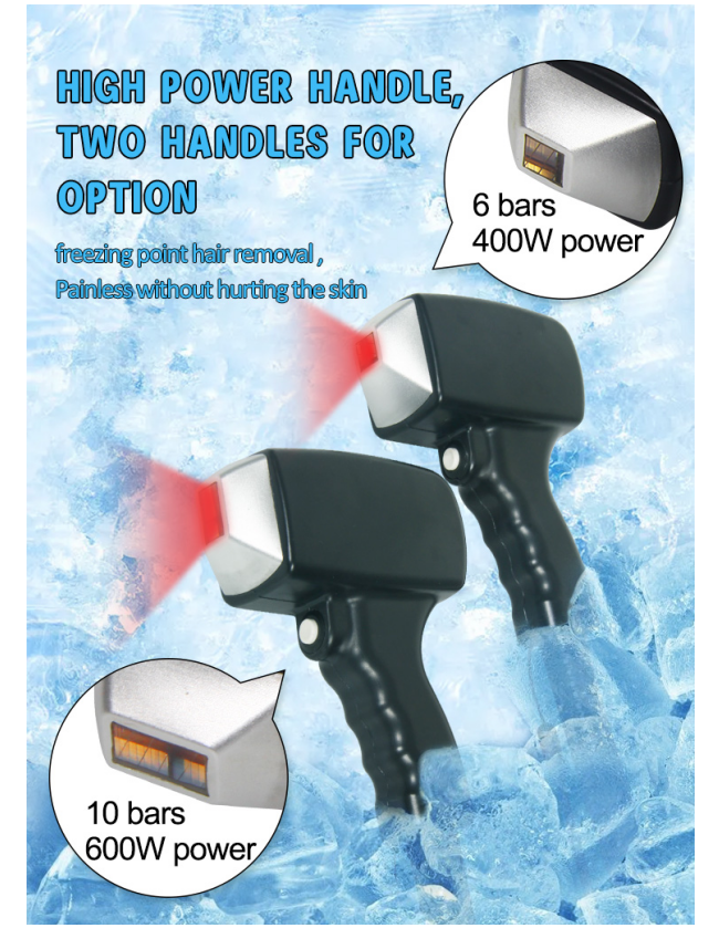 Triple Wavelength Diode Laser Hair Removal Machine Double Handle