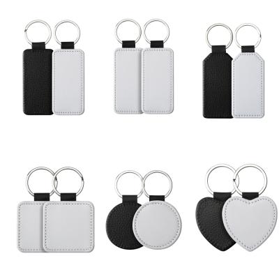 Custom Leather Keychain Printable Double Sided Sublimation Leather Keychain Blanks