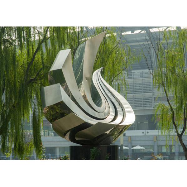Большая отполированная скульптура нержавеющей стали, на открытом воздухе скульптура металла для сада