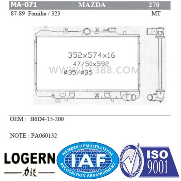 Familia / 323'87-89 MAZDA Car Radiator Good Temperature Control Dpi 270