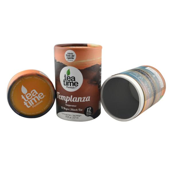 Antique Style Round Cardboard Tea Boxes , Food Packaging Box OEM / ODM