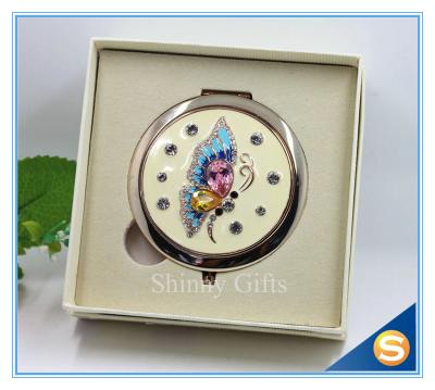 Shinny Gifts Metal Compact MirrorJeweled Makeup Pocket Mirror Custom Cosmetic Mirror