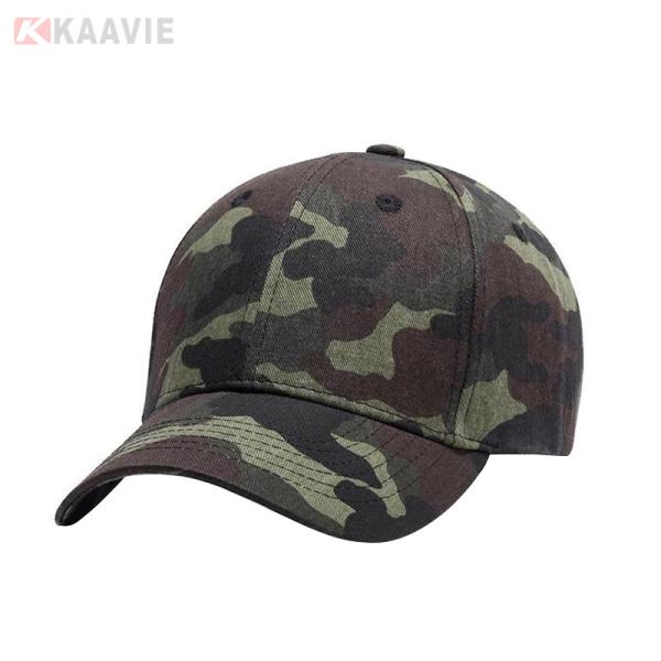 Camouflage Unisex Club Fan Outdoor Baseball Caps 2.5cm Visor 6 Panel