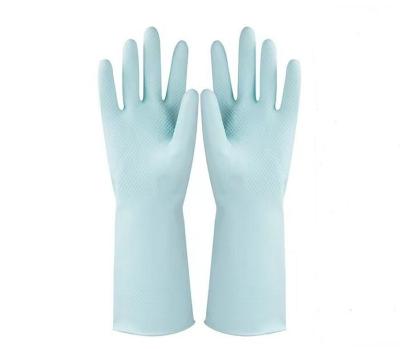 Flocked Lining Blue Latex Glove Morandi Household Natural Latex Glove