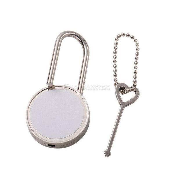 Cerradura de amor de sublimación de metal en blanco con llave de sublimación personalizada