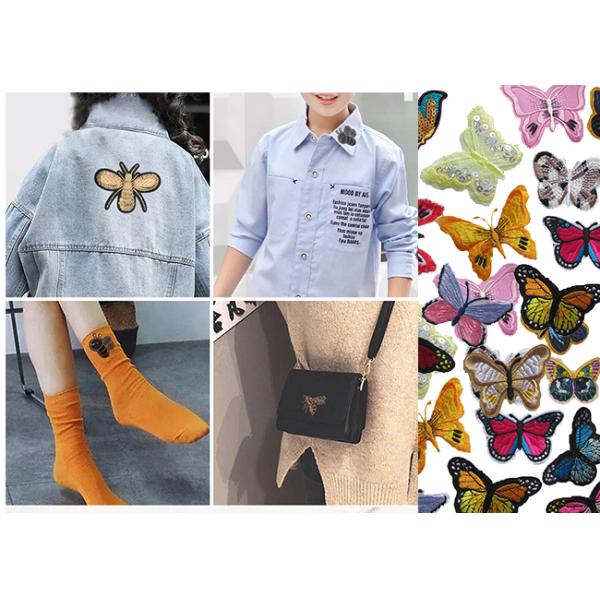 Womens Dress Iron On Embroidered Patches Red Lips Logo Heat / Scissor Cut Border