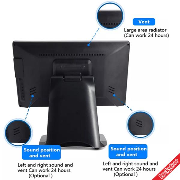 DC11V 15.6 Inch 10 Point Multi Touch Screen Monitor With HDMI VGA USB Hub