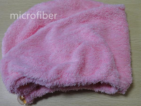 Turbante colorido amarelo do cabelo de 20*50 Microfiber, tampão seco de cristal elástico do cabelo do botão