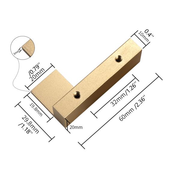 Hardware Black Aluminum Cabinet Handles 60mm For Kitchen Door