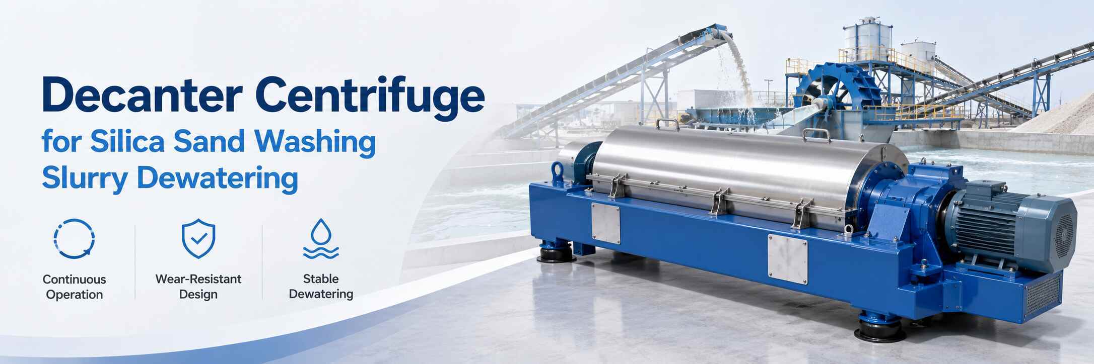 Decanter Centrifuge for Silica Sand Washing Slurry Dewatering