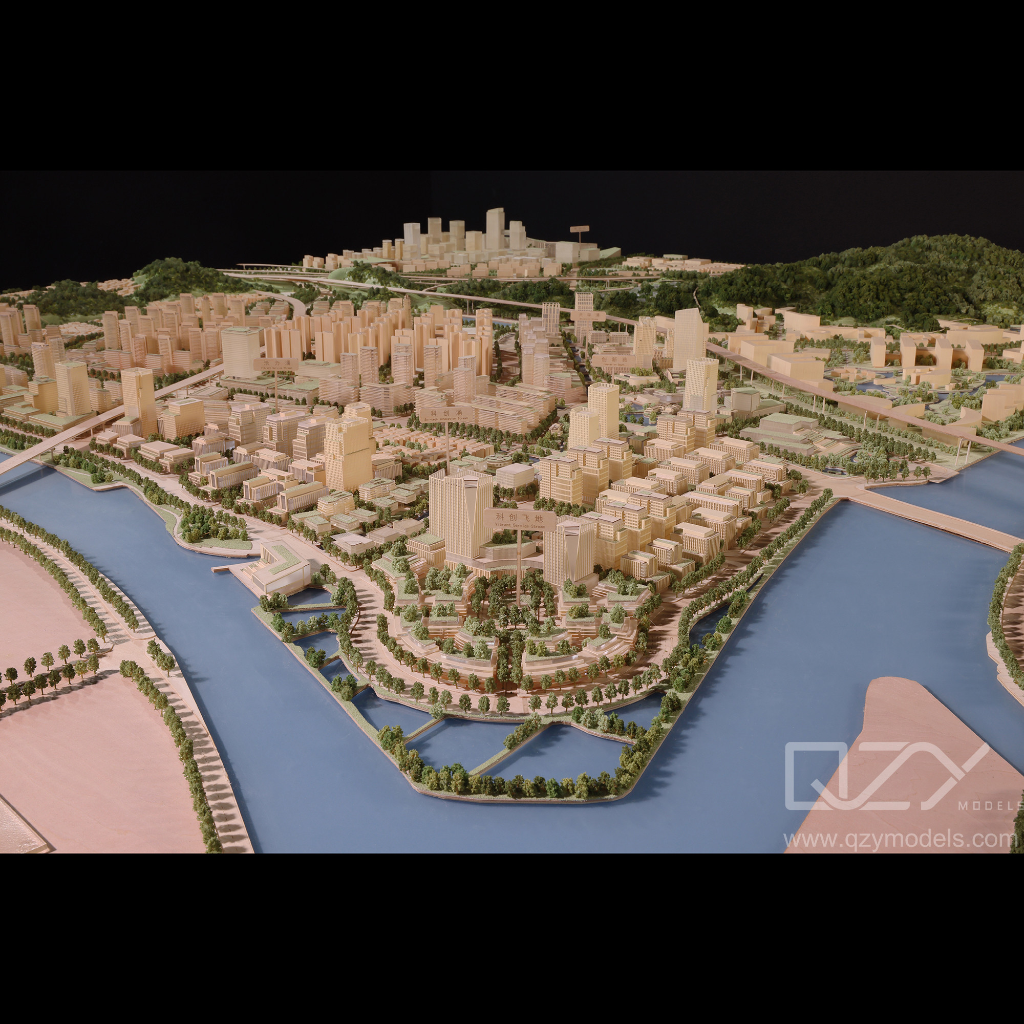 Aecom-1/1500 Dongguan Weiyuan Island Urban Design Model Архитектурная модель