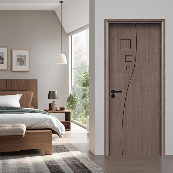 Porte creuse en bois composite avec swing style ouvert blanc sur mesure