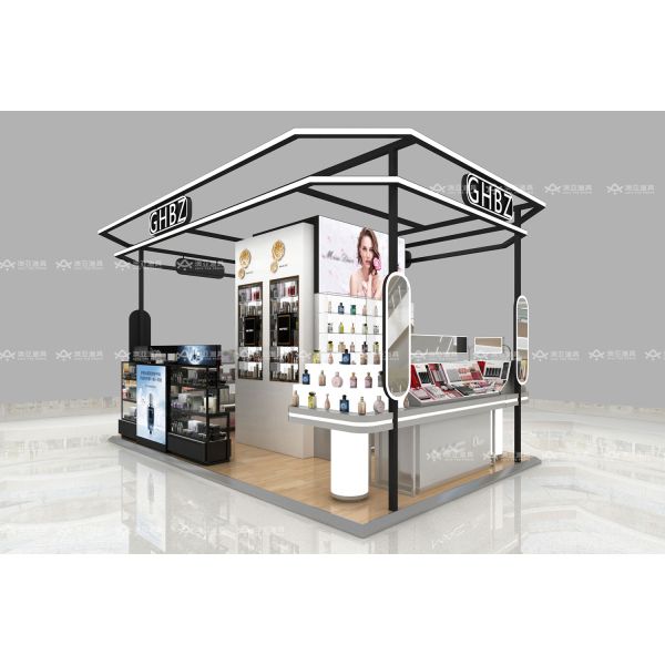 BKC015 Perfume Display Showcase Beauty Booth Design Cosmetic Mall Kiosk For Makeup Shop Decoration