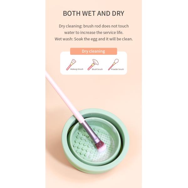 Beauty Egg Cleaning Tool Wellfine Silicone Folding Brush Cleaner Cup for Beauty Care