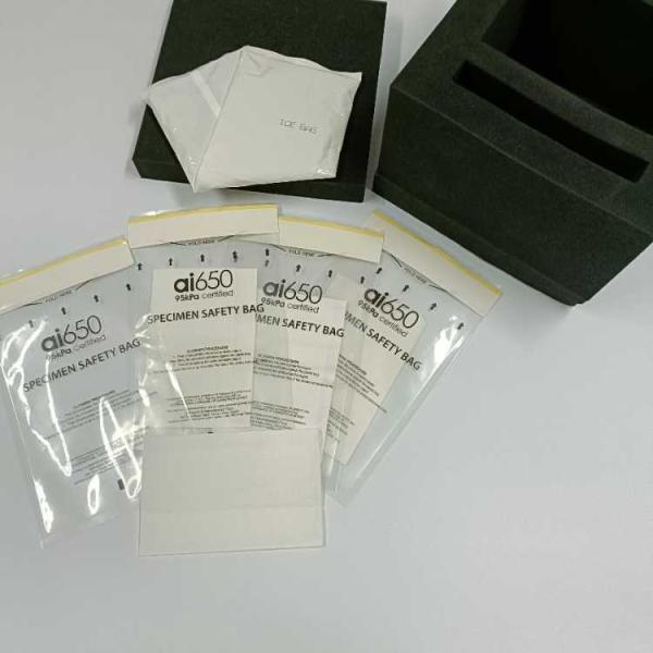 Saco para amostras de risco biológico à prova de vazamento de 3 camadas de 95 kPa para transporte de amostras