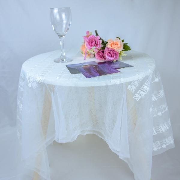 White Tulle Mesh Embroidery Wedding Dress Fabric 125cm Width