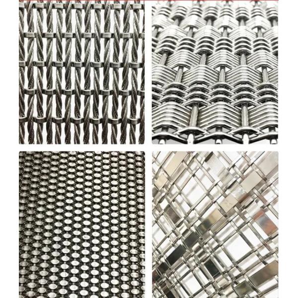 Gold Painted Architectural Metal Mesh Decorative Woven Wire Pattern Strip Mesh Panels 