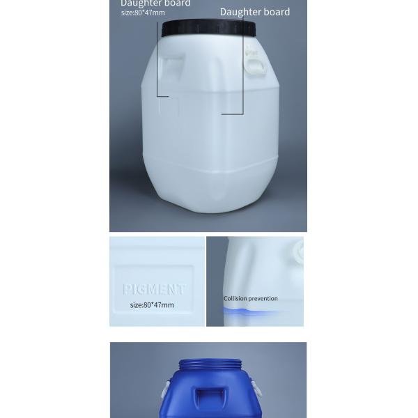 80*47mm 50L Plastic Drum Plastic Chemical Containers Open Top With Handle