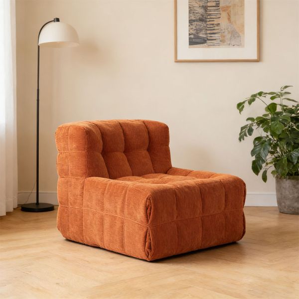Vacuum Compressed Cloud Sofa Cream Fabric Bubble Chair Single Seat Modern Lazy Floor Couch For Living Room Lounge Furniture