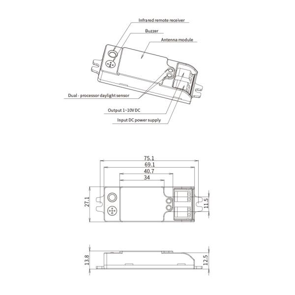 Интеллектуальный высокоуровневый микроволновой датчик 12В с большим диапазоном обнаружения