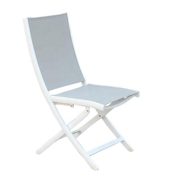 PVC dobrável branco europeu Mesh Back Aluminum Frame da cadeira de sala de estar da praia