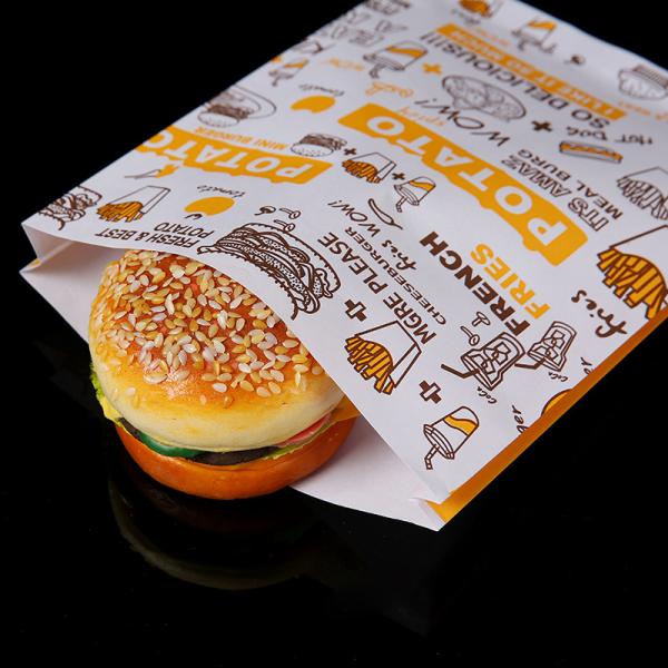 Пищевые покрытые бумажные пакеты для быстрого питания