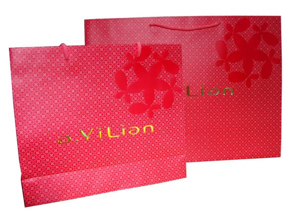 OEM Recyclable Ayilian Pink 210g Artpaper Shopping Bag, Paper Carrier Bags Promotional