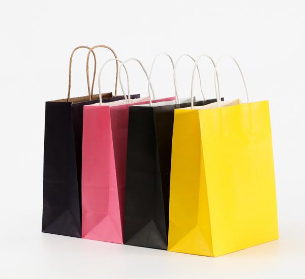 Sacs d'emballage alimentaire écologiques Blanc brun Kraft cadeau papier Kraft achats d'épicerie