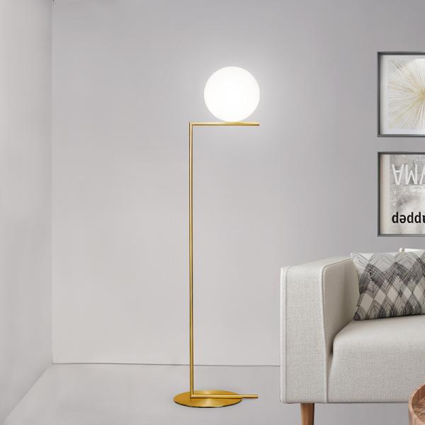 Nordic living room floor lamp Simple design bedroom study vertical lamp glass ball floor lamp(WH-MFL-93)