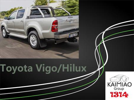 Toyota Hilux/etapas laterais elétricas de Vigo, placas running do auto caminhão preto