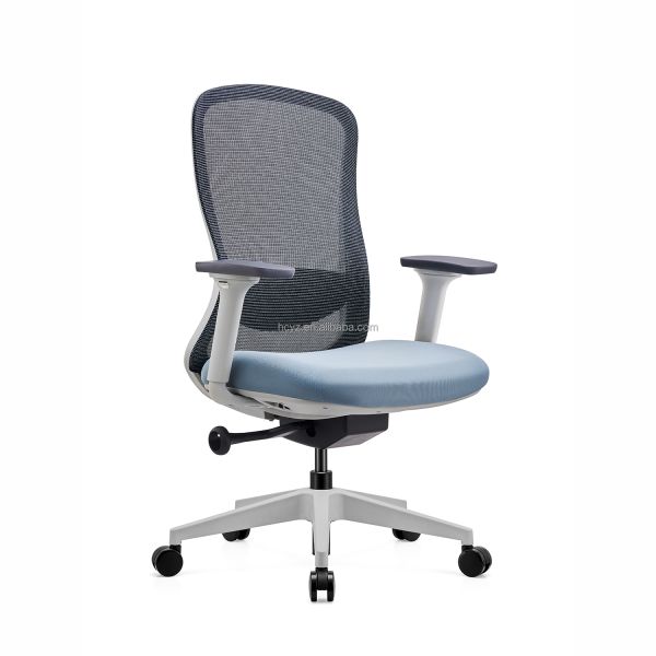 4D Adjustable Armrest Ergonomic Mesh Task Chair Blue Modern Swivel Mesh Fabric Office Chair