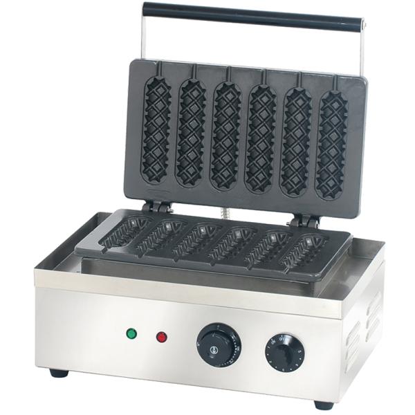 Выпечка вафли торт хлеб на заказ Коммерческий электрический кукурузный хот-дог вафли с 6 палочками 400x264x230 мм