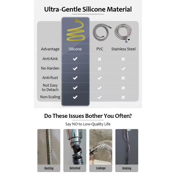 Extra Long 79Inch Red Bronze Silicone Shower Hose