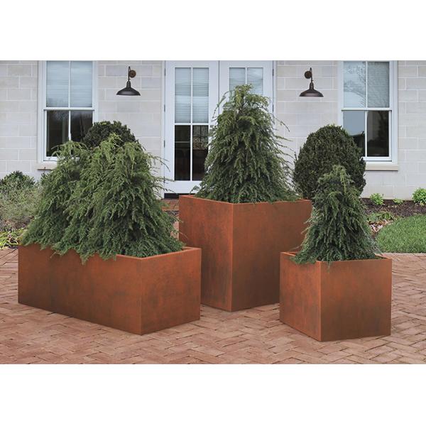Outdoor Garden Large Corten Steel Flower Pots Planters