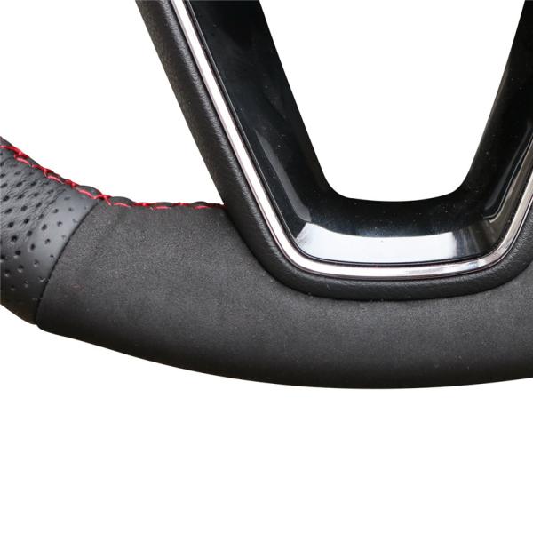 SEAT LEON 5F1 2016 2017 2018 2019 2020 Hand Sewing Leather Suede Steering Wheel Cover