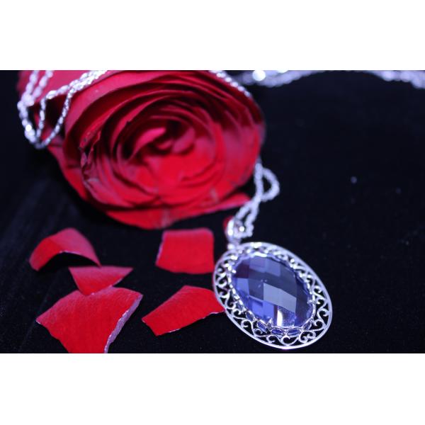 8x10mm 9x11mm Pear Shaped Blue Sapphire Pendant Necklace