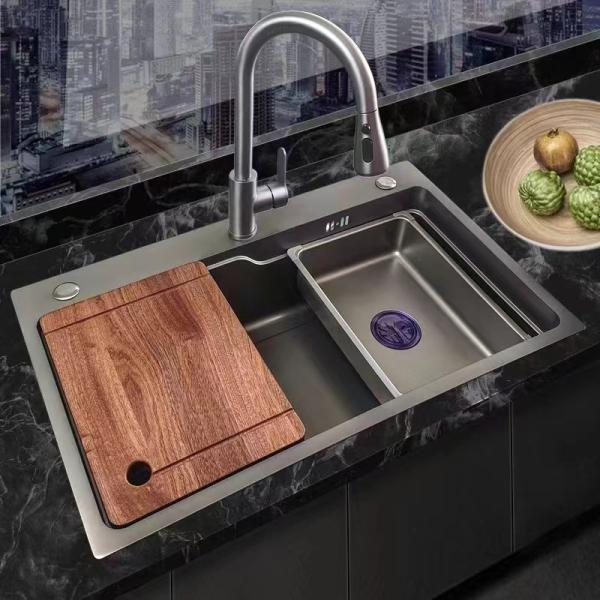 304 Stainless Steel Waterfall Kitchen Single Bowl Sink with Undermount Installation