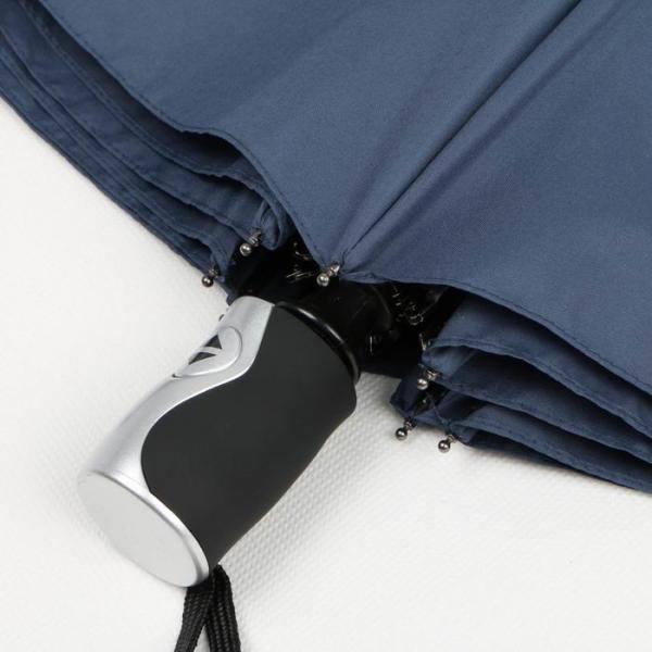 21 inch blue auto open close umbrella with velcro on tie wap for men