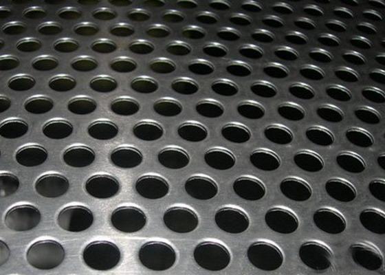 2mm Thick Perforated Steel Mesh , 41 % Open Rating Black Perforated Iron Sheet