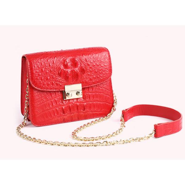 Dongguan manufacturer direct selling new crocodile leather women's bag one shoulder slung chain handbag
