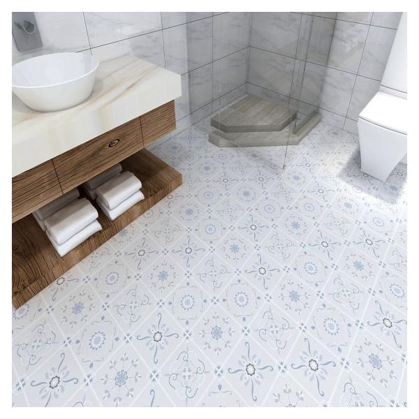 Bathroom Floor Tile Stickers Waterproof PVC Peel And Stick Flooring OEM
