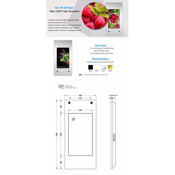 Exposição eletrônica comercial do cartaz de HD Digitas, Signage vertical de Digitas da montagem da parede