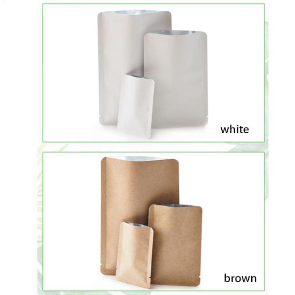 Heat seal vacuum open top kraft paper mylar aluminium foil packing pouch