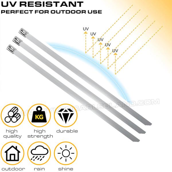 Attaches-câble métalliques 7.9mm, serre-câbles de longueur 100-1000mm acier inox 304/316/316L avec verrouillage à bille