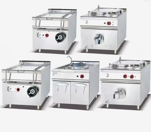80L Gas Tilting Braising Pan Model SZ-RS Heavy-Duty Commercial Tilting Skillet for High-Volume Cooking